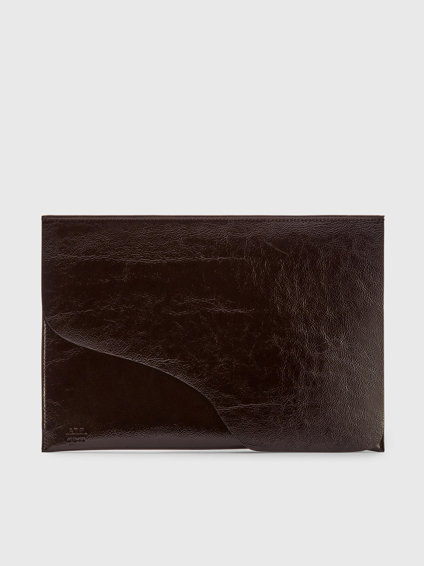 Sardegna Media Walnut Naplak Leather Laptop case