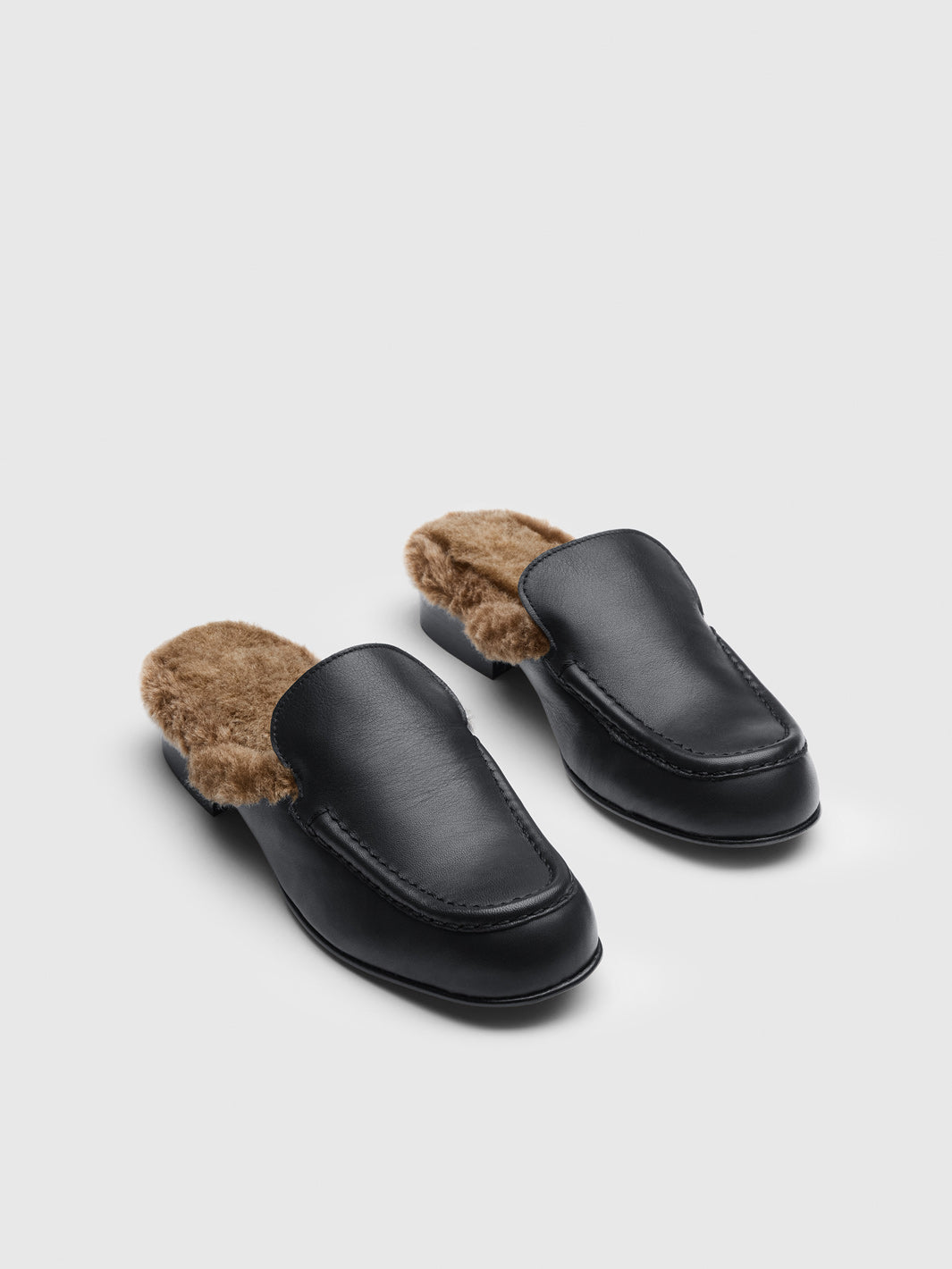 Stibbio Black/Orsetto Shearling/Leather Slip-ins