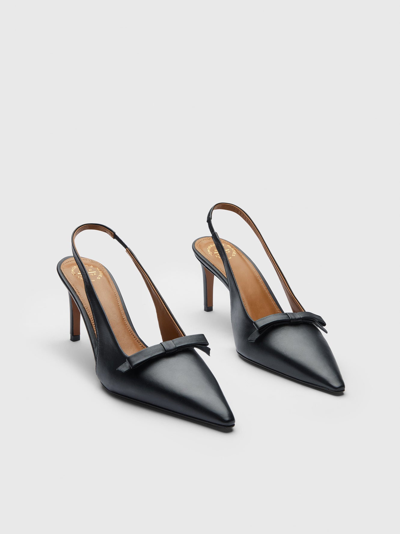 Thiene Black Nappa Slingbacks