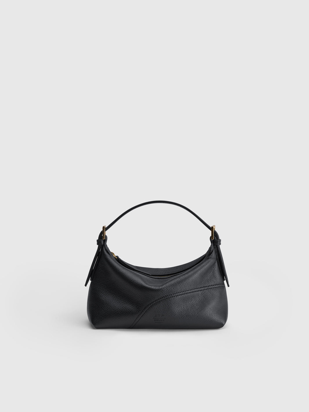 Vadena Black Grained Leather Pouch | ATP Atelier | Official Site