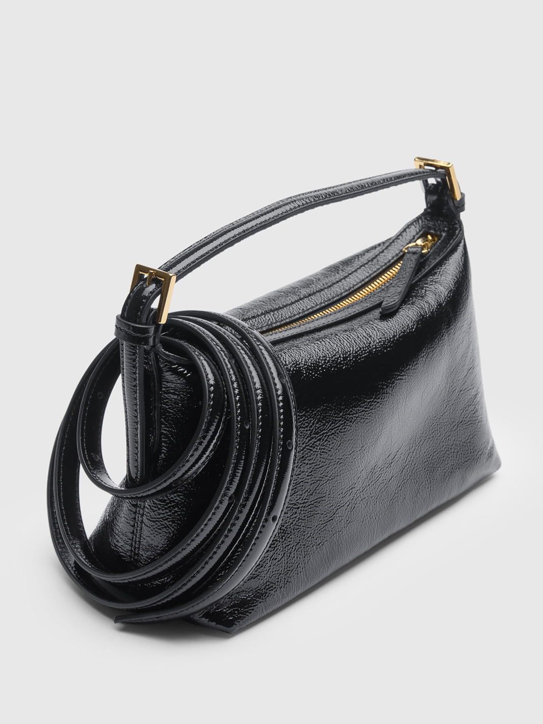Vadena Black Naplak Leather Pouch