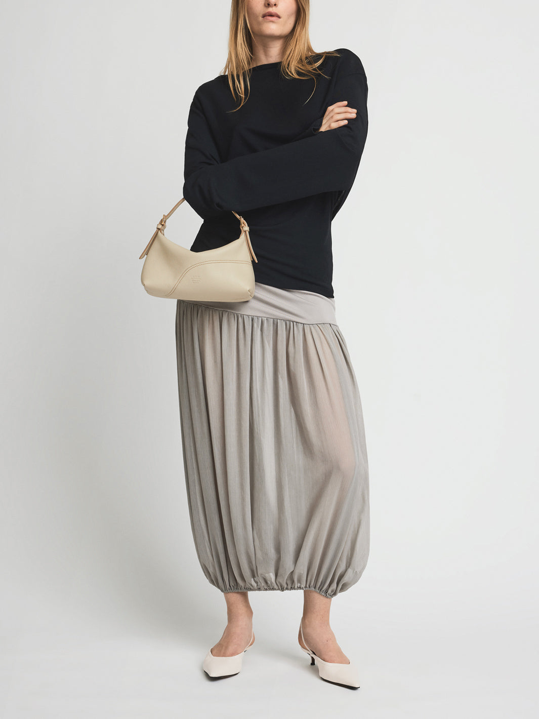 Vadena Mandorla Grained Leather Pouch