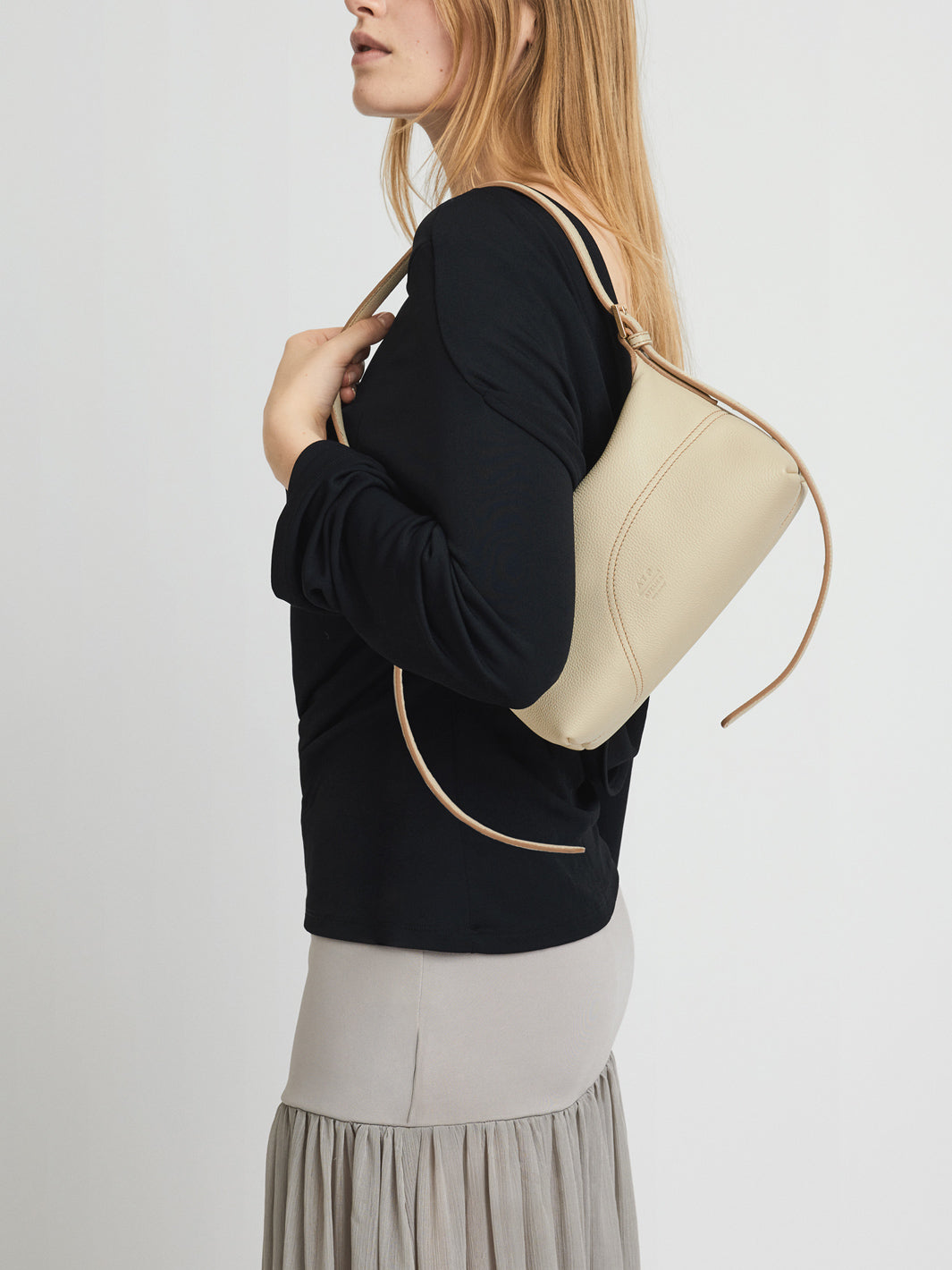 Vadena Mandorla Grained Leather Pouch