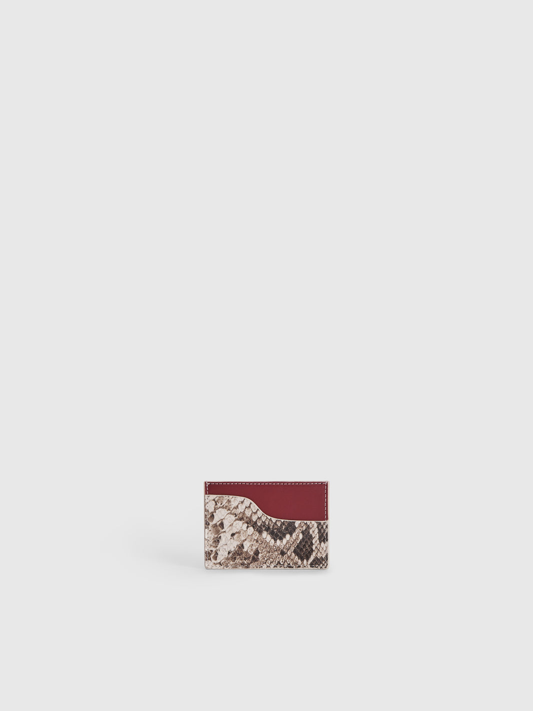 Vinci Linen/Merlot Printed snake/Leather Card holder