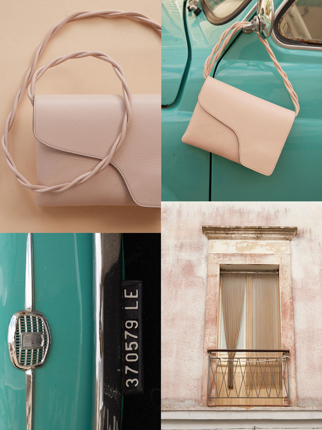 Duronia Cipria Grained Leather Mini crossbody bag