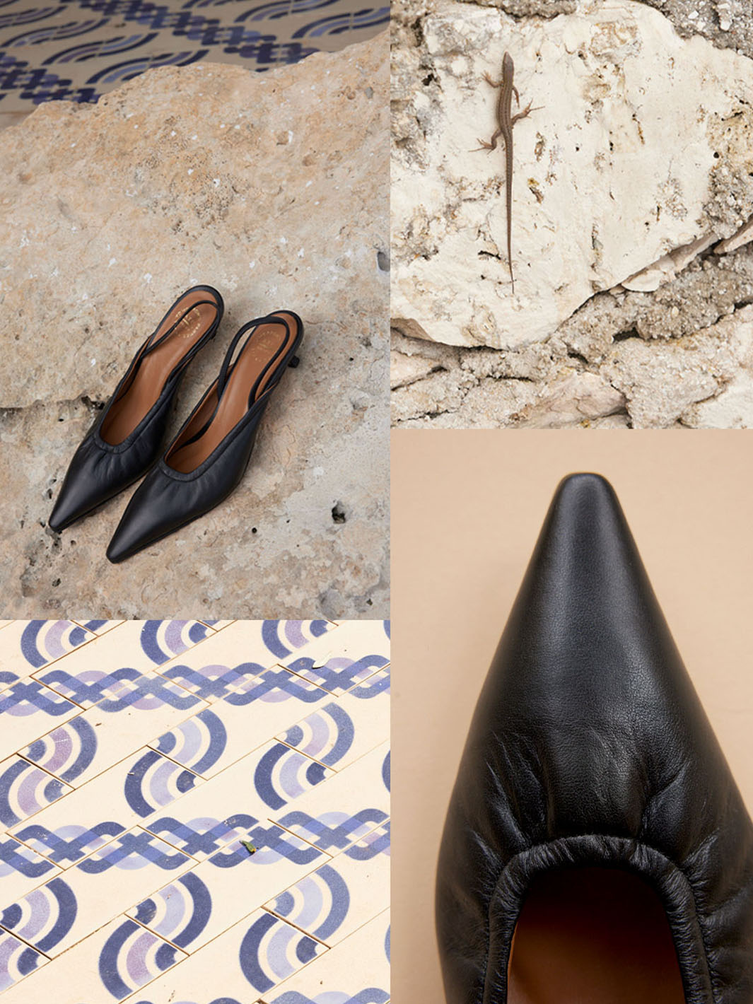 Lana Black Shiny Nappa Slingbacks