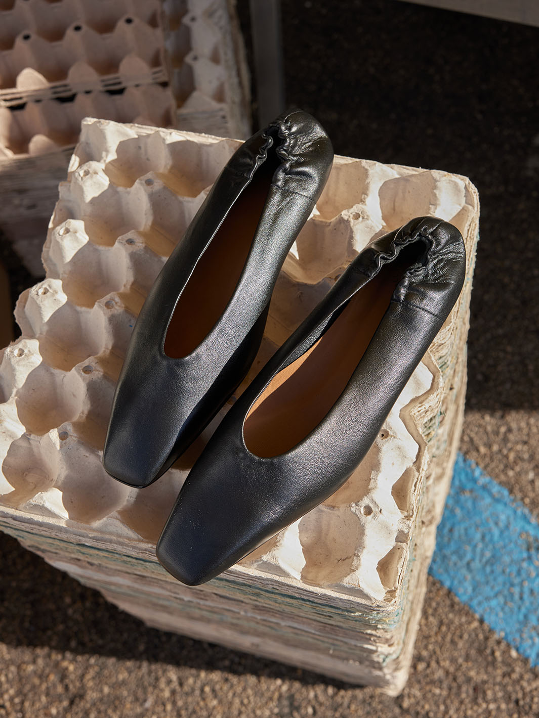 Moena Black Nappa Ballet flats