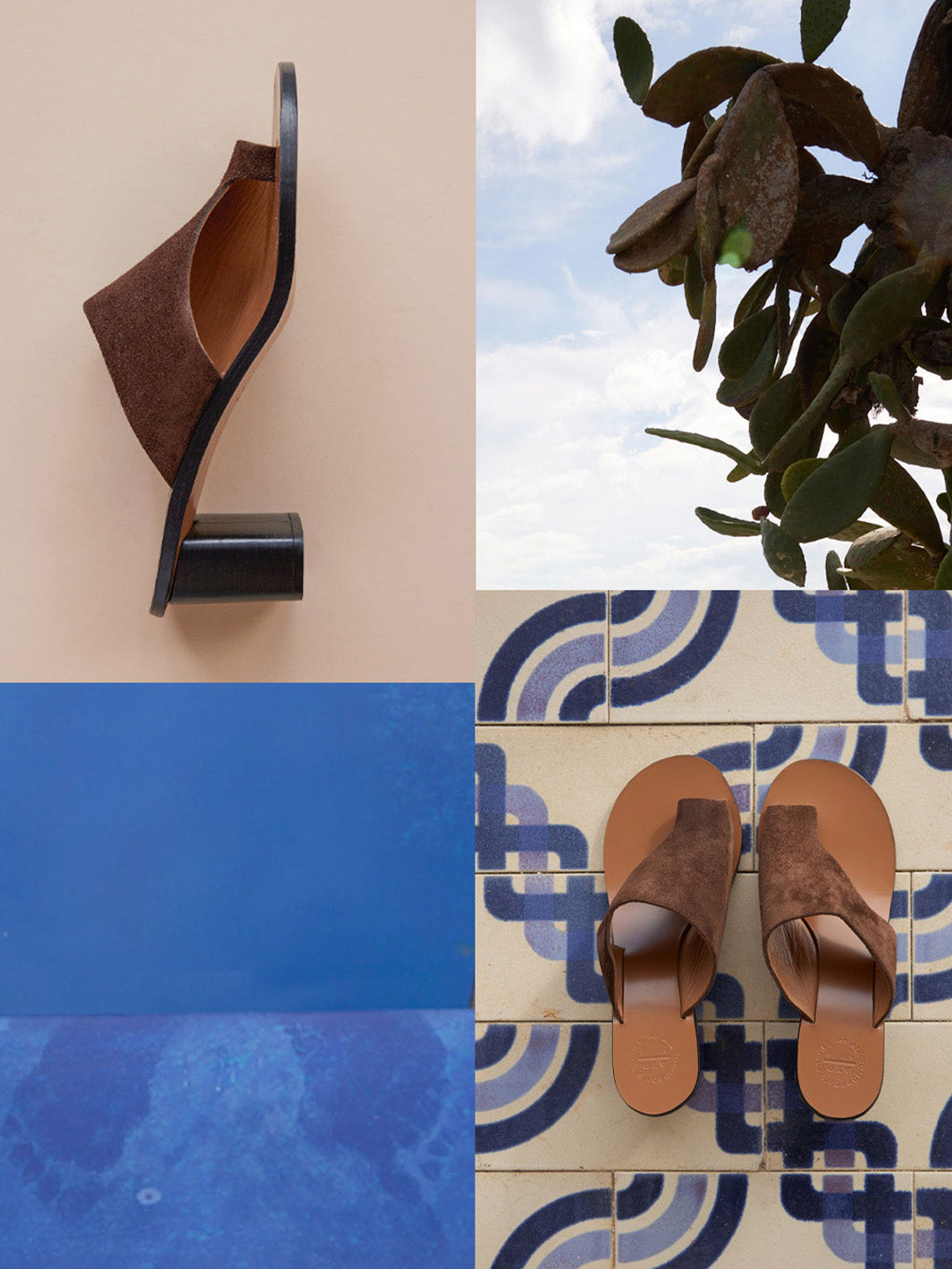 Rosate Walnut Suede Cutout heeled sandals