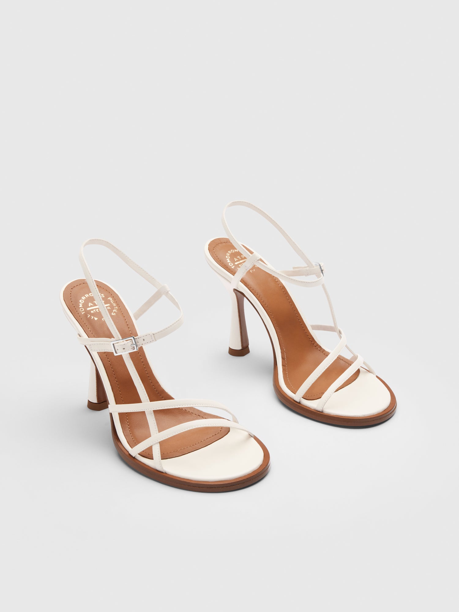 Amalfi Linen Nappa Strappy heeled sandals – ATP Atelier