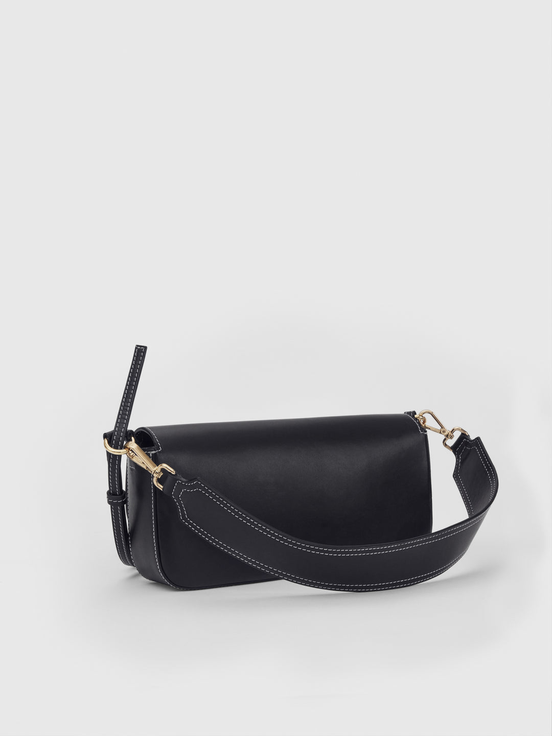 Ercolano Black/Contrast stitch Leather Shoulder bag – ATP Atelier