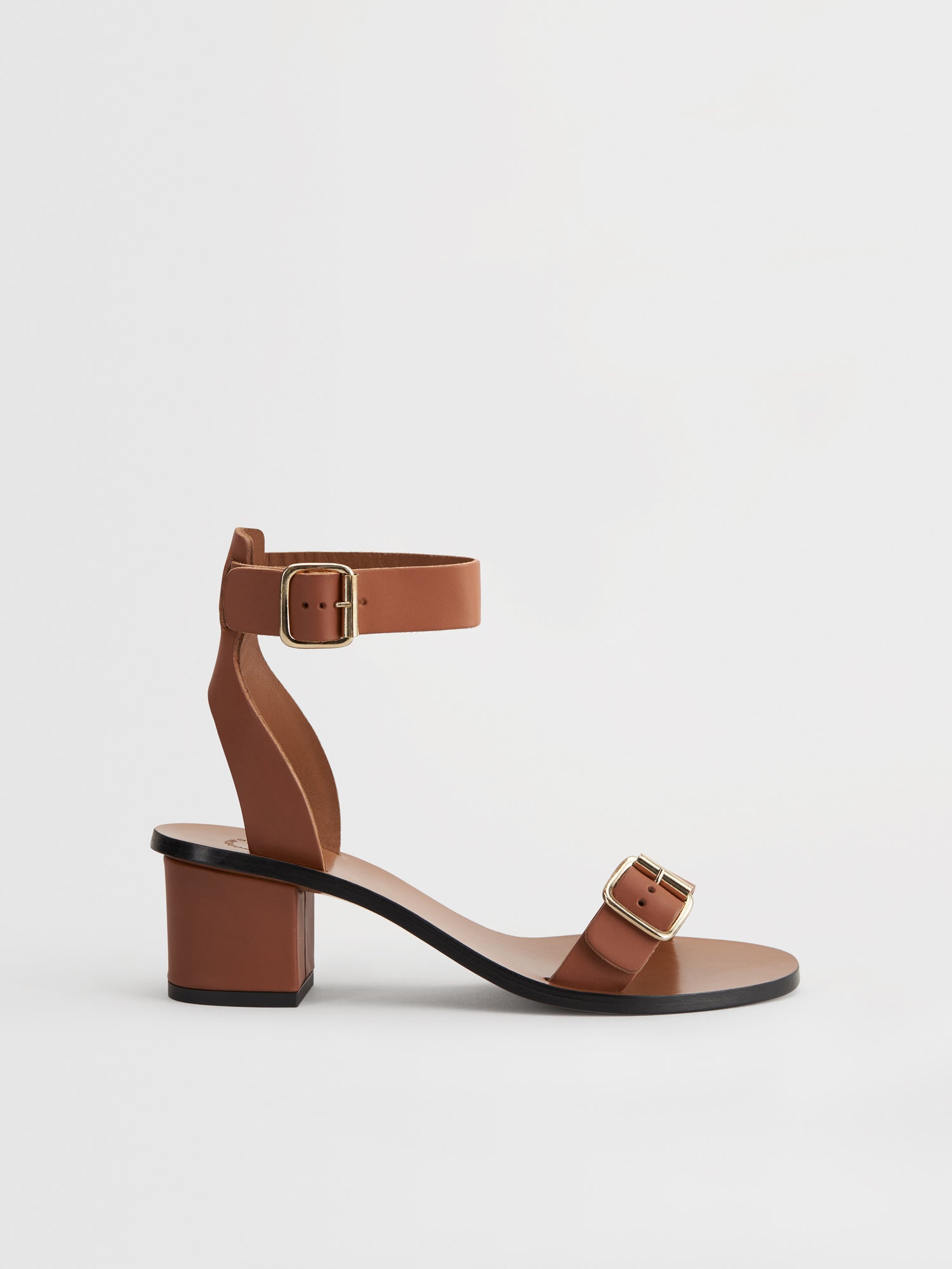 Carmen Brandy Leather Ankle strap heels
