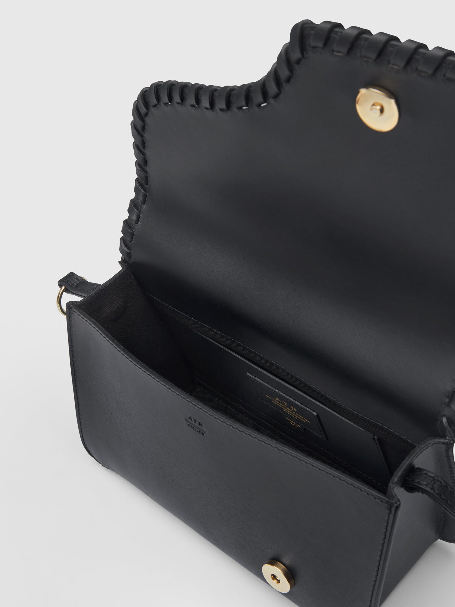 Liveri Black/Contrast Stitch Grained leather Small hobo bag – ATP Atelier  USA