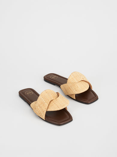 Capurso Natural Raffia Flat sandals – ATP Atelier
