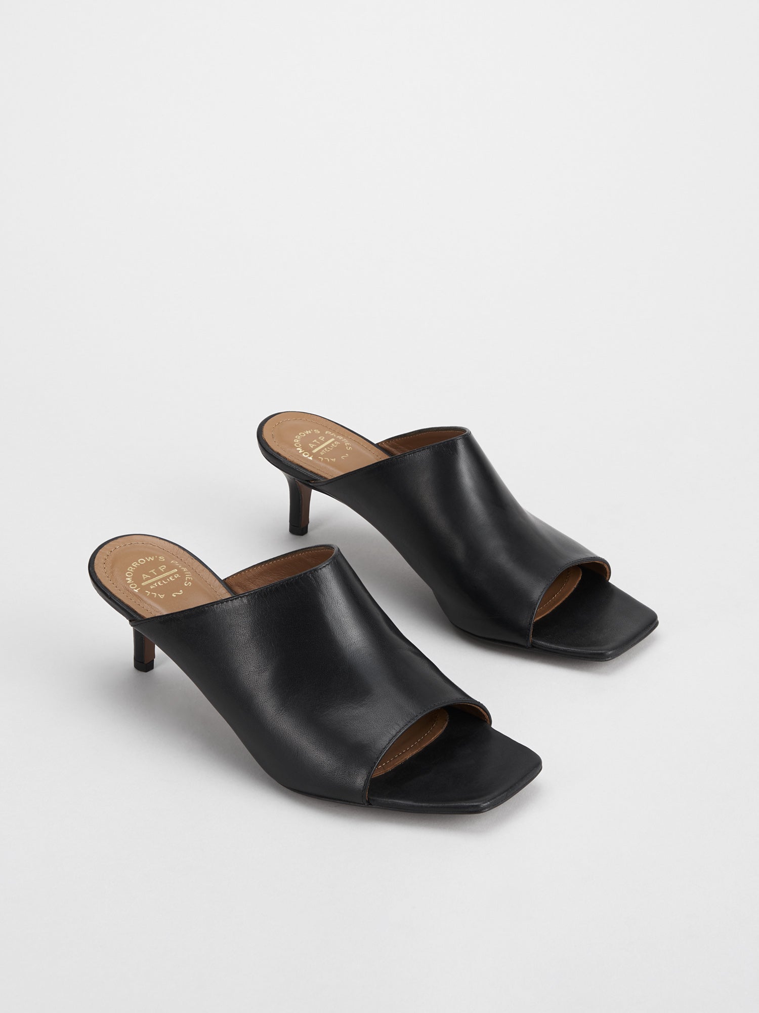 Malonno Black Leather Heeled sandals