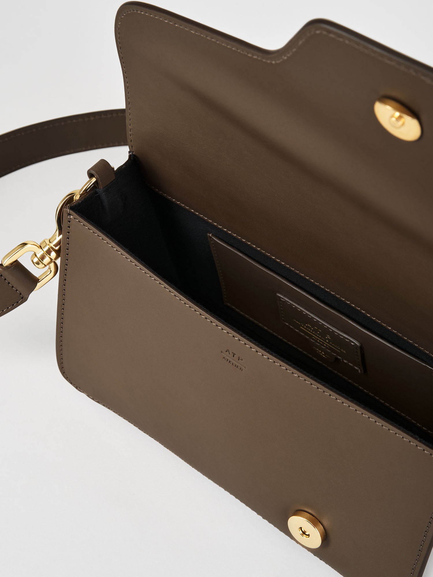 Assisi Khaki Brown Leather Shoulder Bag