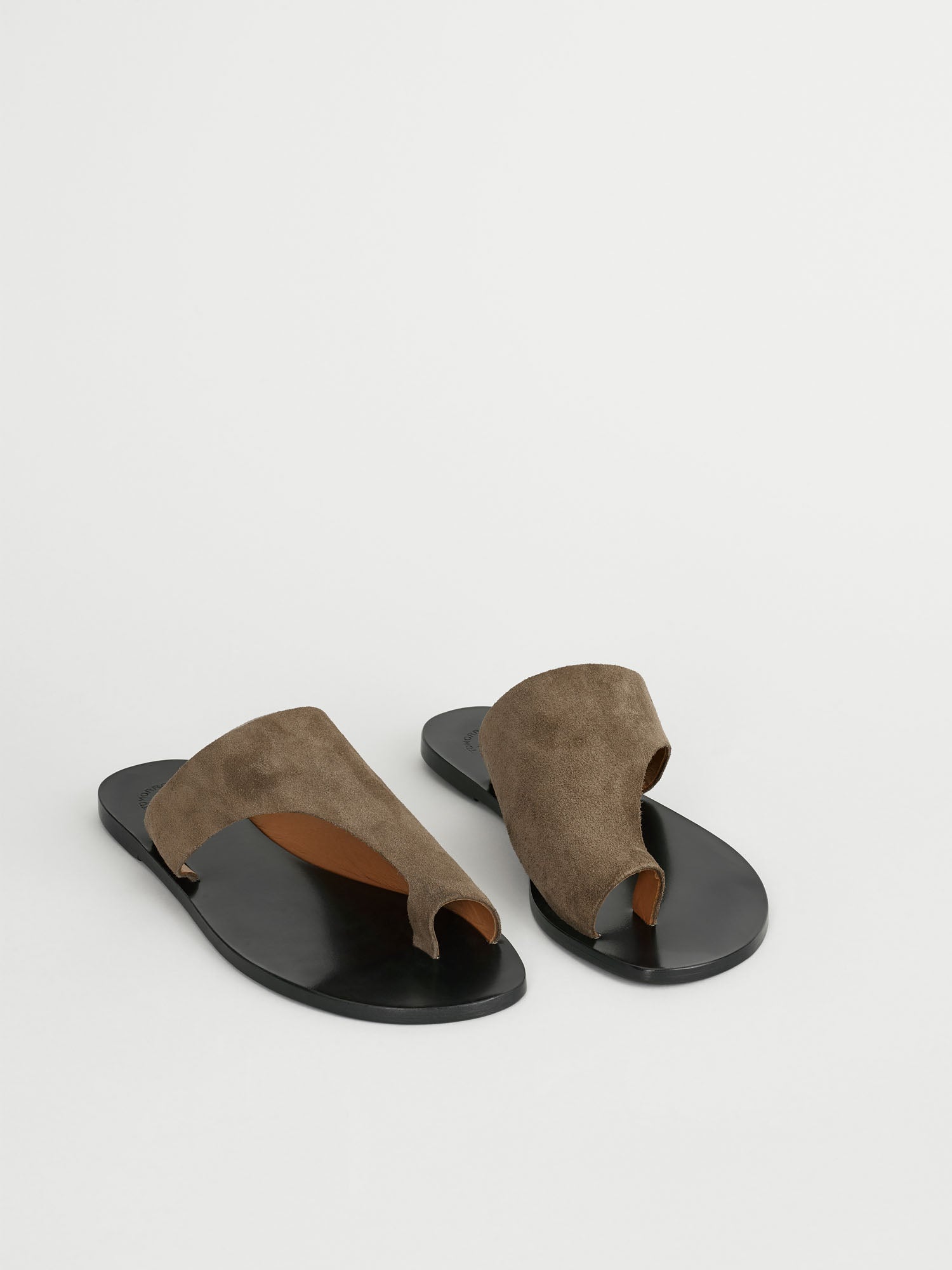 Rosa Khaki Brown Suede Cutout sandals