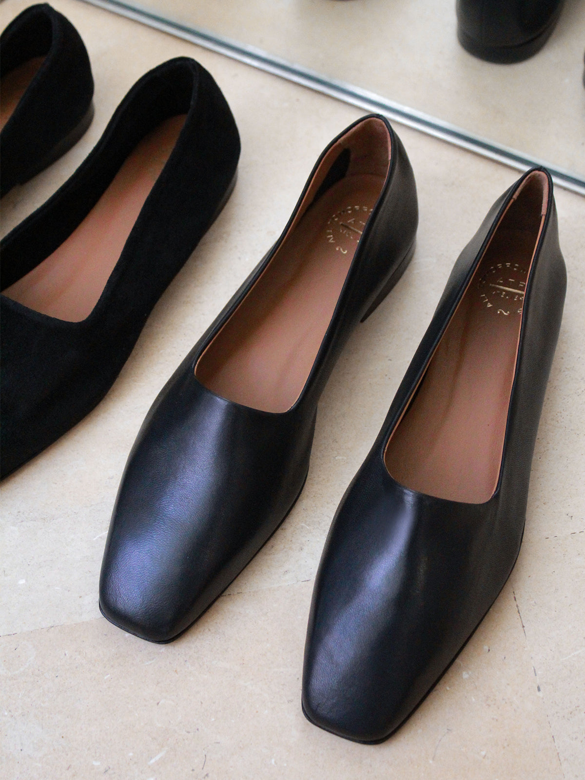 Black shop flat loafers